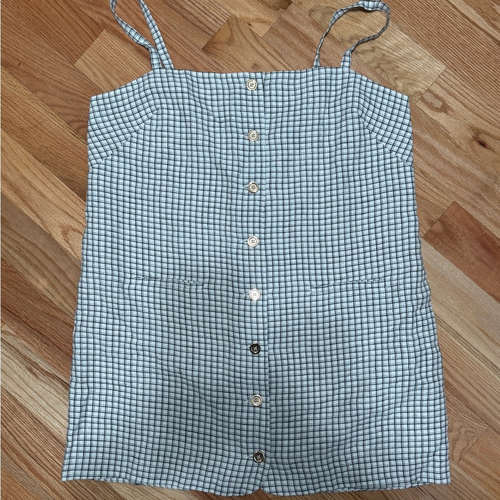J. Crew Black and White Plaid Linen Dress - Picture 2 of 3